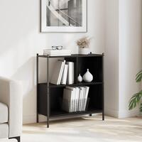 Bogreol 72x28x77,5 cm konstrueret træ sort