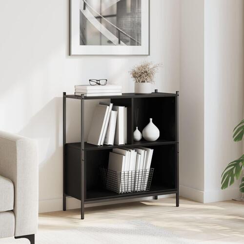 Bogreol 72x28x77,5 cm konstrueret træ sort