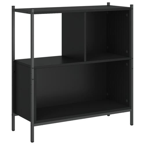 Bogreol 72x28x77,5 cm konstrueret træ sort