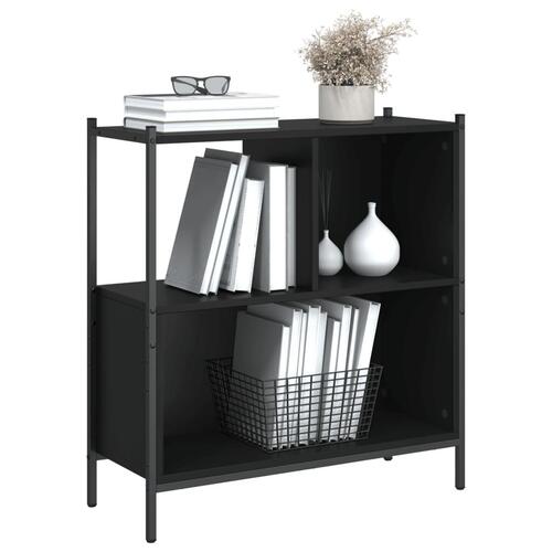 Bogreol 72x28x77,5 cm konstrueret træ sort