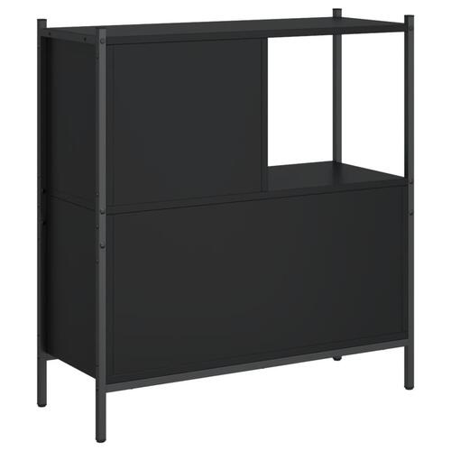 Bogreol 72x28x77,5 cm konstrueret træ sort