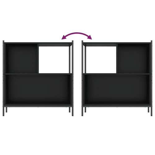 Bogreol 72x28x77,5 cm konstrueret træ sort