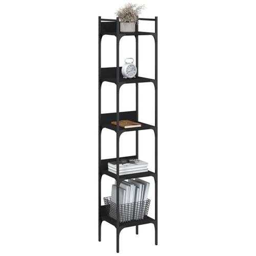 Bogreol med 5 hylder 35x30x174 cm konstrueret træ sort
