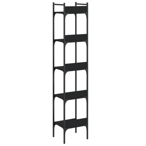 Bogreol med 5 hylder 35x30x174 cm konstrueret træ sort