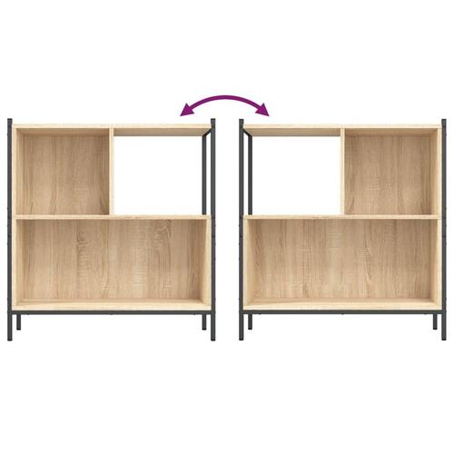 Bogreol 72x28x77,5 cm konstrueret træ sonoma-eg