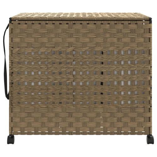 Vasketøjskurv med hjul 66x35x60 cm rattan