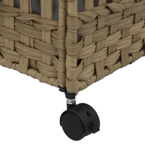 Vasketøjskurv med hjul 66x35x60 cm rattan