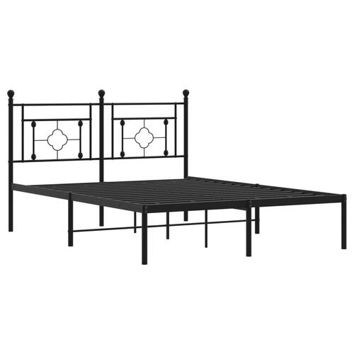 Sengeramme med sengegavl 140x200 cm metal sort