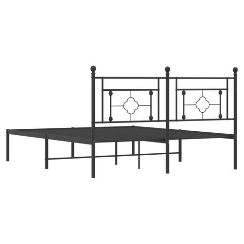Sengeramme med sengegavl 160x200 cm metal sort
