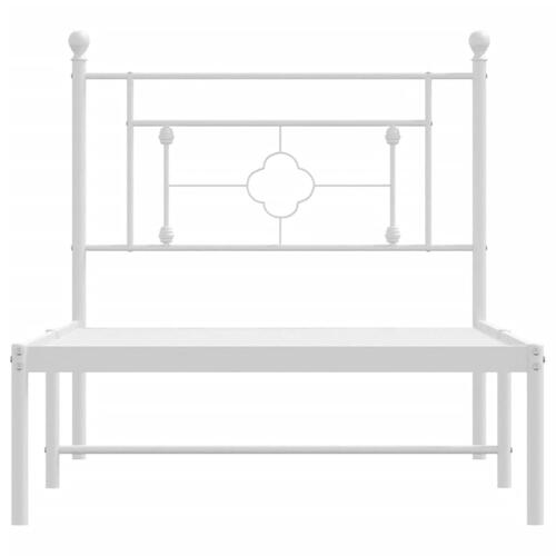 Sengeramme med sengegavl 90x190 cm metal hvid