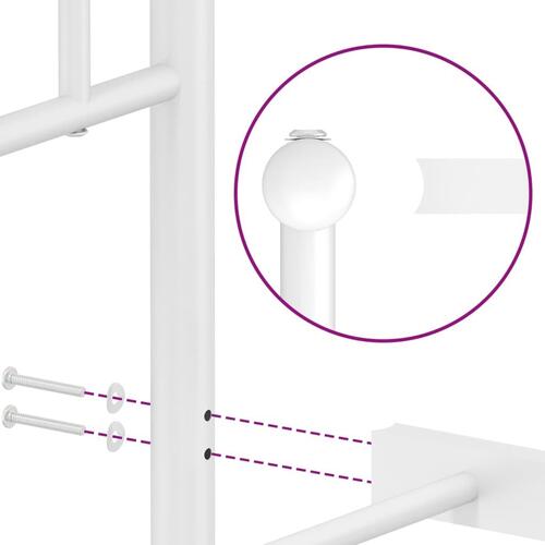 Sengeramme med sengegavl 90x190 cm metal hvid
