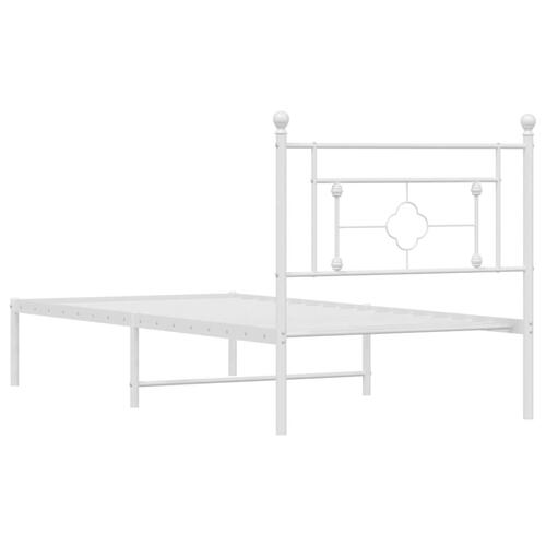 Sengeramme med sengegavl 100x190 cm metal hvid