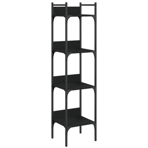 Bogreol med 4 hylder 35x30x138,5 cm konstrueret træ sort
