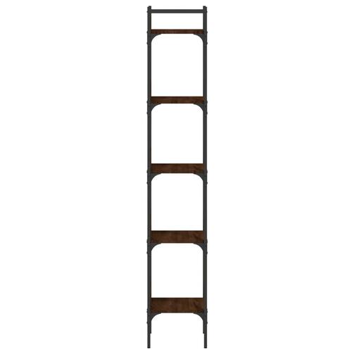 Bogreol 35x30x174 cm 5 hylder konstrueret træ brunt egetræ