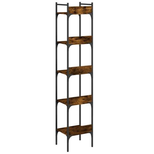 Bogreol med 5 hylder 35x30x174 cm konstrueret træ røget eg