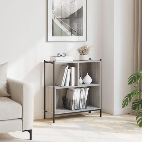 Bogreol 72x28x77,5 cm konstrueret træ grå sonoma-eg