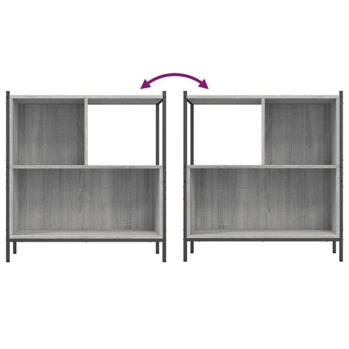Bogreol 72x28x77,5 cm konstrueret træ grå sonoma-eg