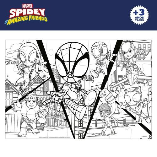 Børne Puslespil Spidey Dobbeltsidet 50 x 35 cm 24 Dele (12 enheder)