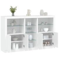 Skænk med LED-lys 162x37x100 cm hvid