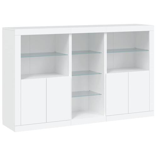 Skænk med LED-lys 162x37x100 cm hvid