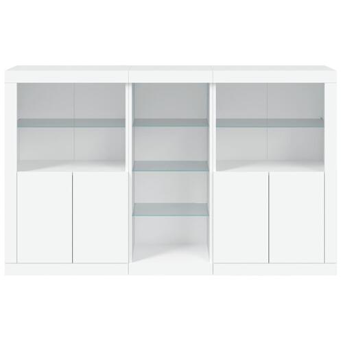 Skænk med LED-lys 162x37x100 cm hvid