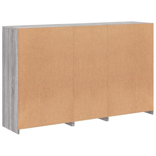 Skænk med LED-lys 162x37x100 cm grå sonoma-eg