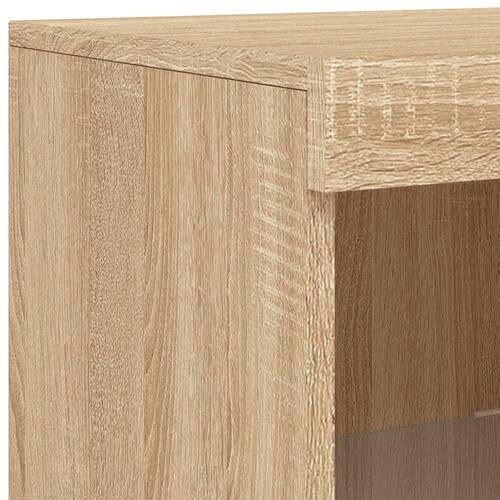 Skænk med LED-lys 181,5x37x100 cm sonoma-eg