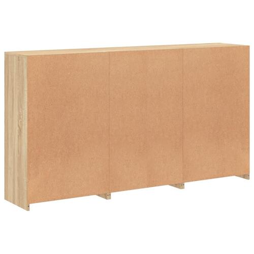 Skænk med LED-lys 181,5x37x100 cm sonoma-eg