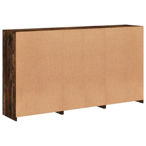 Skænk med LED-lys 181,5x37x100 cm røget egetræsfarve