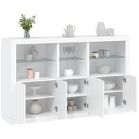 Skænk med LED-lys 162x37x100 cm hvid