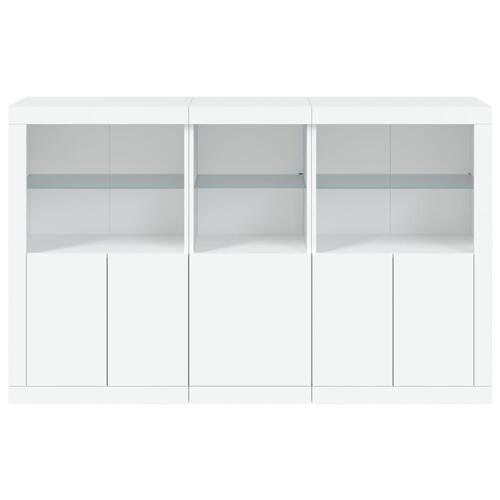 Skænk med LED-lys 162x37x100 cm hvid