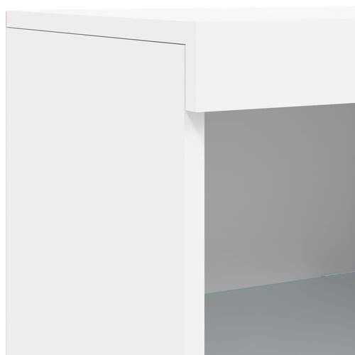 Skænk med LED-lys 162x37x100 cm hvid