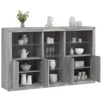 Skænk med LED-lys 162x37x100 cm grå sonoma-eg