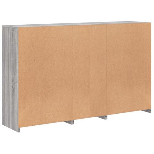 Skænk med LED-lys 162x37x100 cm grå sonoma-eg