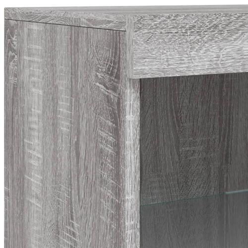 Skænk med LED-lys 162x37x100 cm grå sonoma-eg