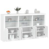 Skænk med LED-lys 181,5x37x100 cm hvid