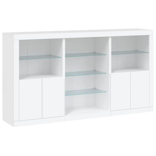Skænk med LED-lys 181,5x37x100 cm hvid
