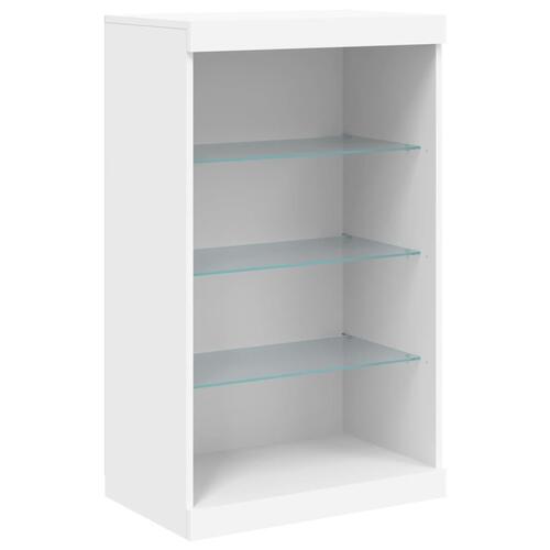 Skænk med LED-lys 181,5x37x100 cm hvid