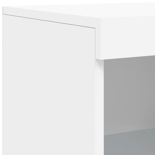 Skænk med LED-lys 181,5x37x100 cm hvid