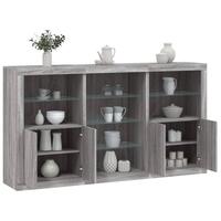 Skænk med LED-lys 181,5x37x100 cm grå sonoma-eg