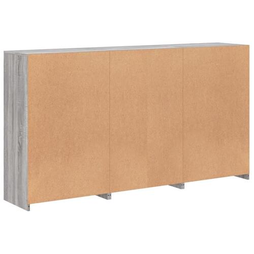 Skænk med LED-lys 181,5x37x100 cm grå sonoma-eg