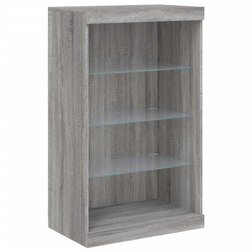 Skænk med LED-lys 181,5x37x100 cm grå sonoma-eg