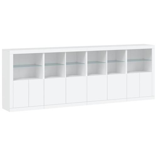 Skænk med LED-lys 283x37x100 cm hvid