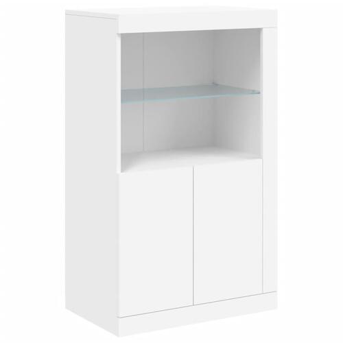 Skænk med LED-lys 283x37x100 cm hvid