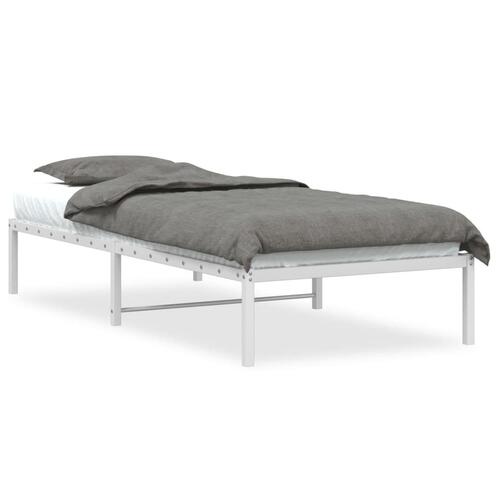 Sengeramme 90x200 cm metal hvid