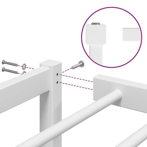 Sengeramme 90x200 cm metal hvid
