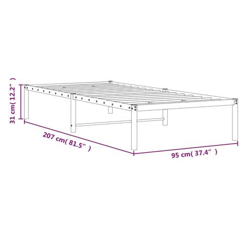 Sengeramme 90x200 cm metal hvid