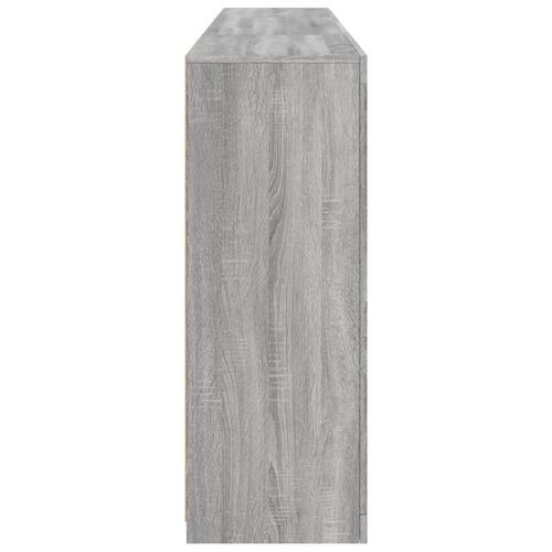 Skænk med LED-lys 202x37x100 cm grå sonoma-eg