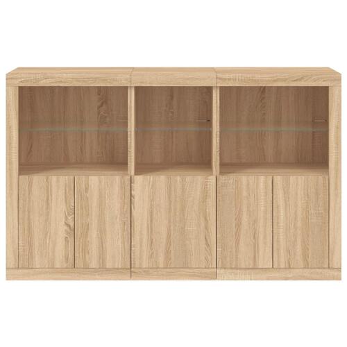 Skænk med LED-lys 162x37x100 cm sonoma-eg