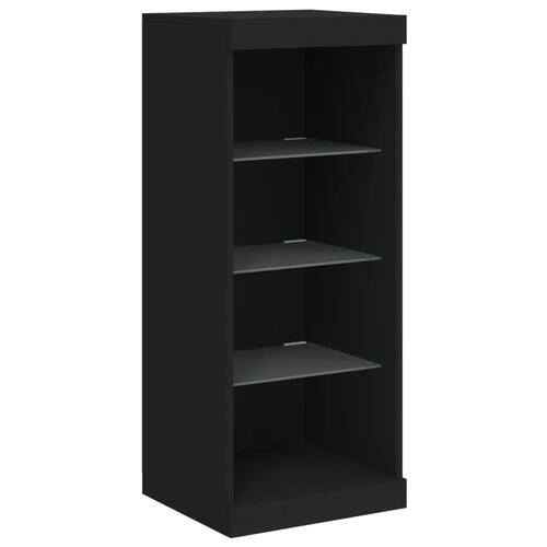 Skænk med LED-lys 162x37x100 cm sort